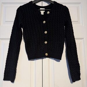 H&M Dark Navy Cable Knit Cardigan